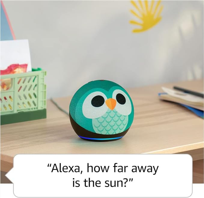 Echo Dot (5.ª generación) Búho infantil con Echo Glow 