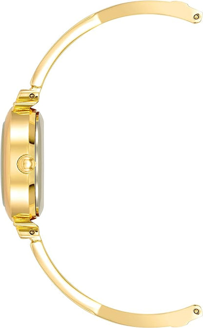 Anne Klein Juego de reloj de pulsera premium con detalles de cristal para mujer