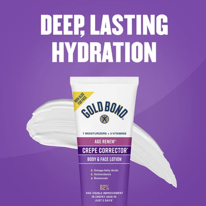 Loción corporal correctora Gold Bond Age Renew Crepe, fórmula reparadora y suavizante, 8 oz.