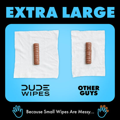 Toallitas desechables DUDE Wipes, paquete de 1, 48 toallitas, toallitas húmedas extra grandes sin perfume con vitamina E y aloe para uso doméstico, aptas para fosas sépticas y alcantarillas